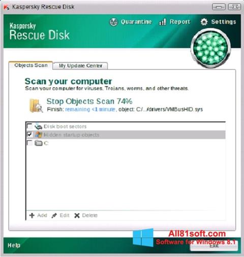 截图 Kaspersky Rescue Disk Windows 8.1