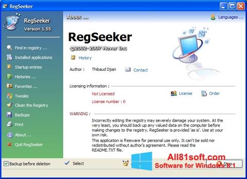 截图 RegSeeker Windows 8.1