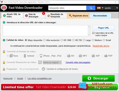 截图 Fast Video Downloader Windows 8.1