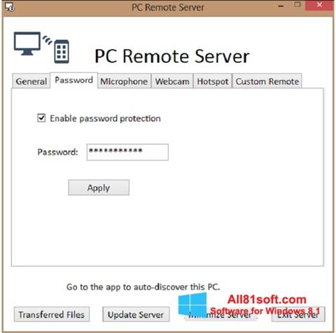 截图 PC Remote Server Windows 8.1
