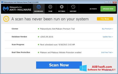 截图 Malwarebytes Anti-Malware Free Windows 8.1