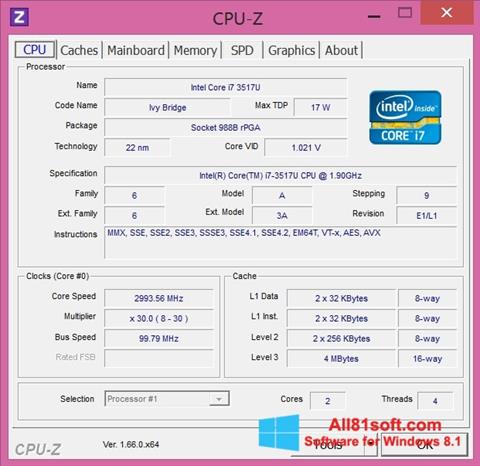 截图 CPU-Z Windows 8.1