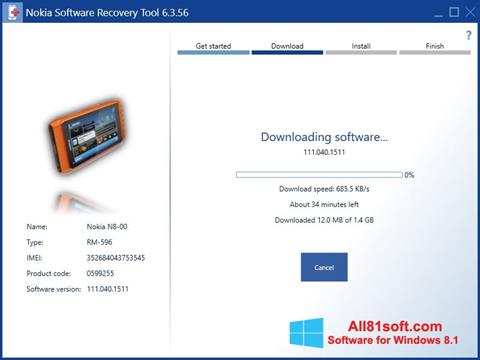 截图 Nokia Software Recovery Tool Windows 8.1