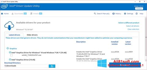 截图 Intel Driver Update Utility Windows 8.1
