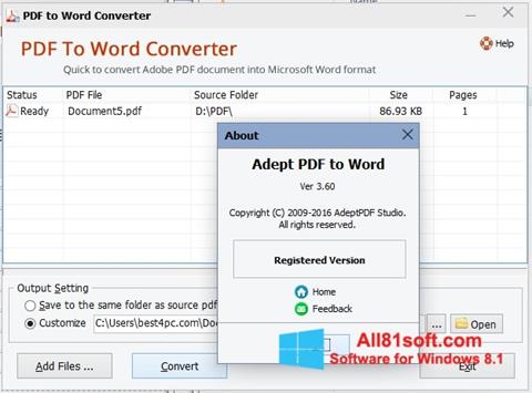 截图 PDF to Word Converter Windows 8.1