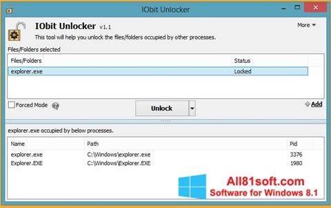 截图 IObit Unlocker Windows 8.1