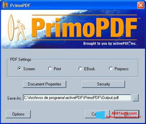 截图 PrimoPDF Windows 8.1