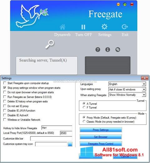 截图 Freegate Windows 8.1