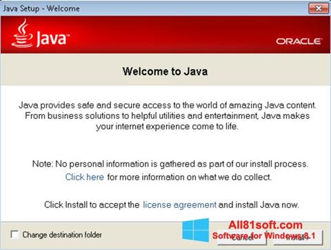 截图 Java Runtime Environment Windows 8.1