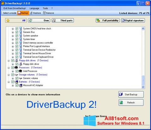 截图 Driver Backup Windows 8.1