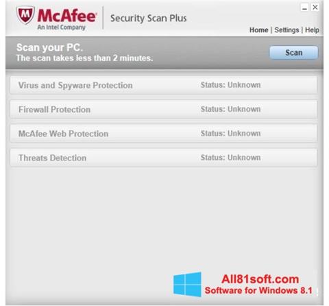截图 McAfee Security Scan Plus Windows 8.1