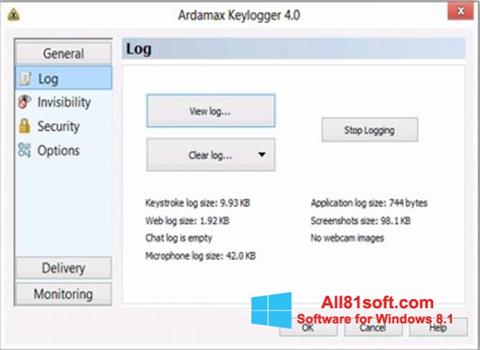截图 Ardamax Keylogger Windows 8.1