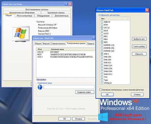 截图 HashTab Windows 8.1